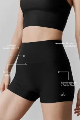 3″ Airlift High-Waist Sleek Short – Black