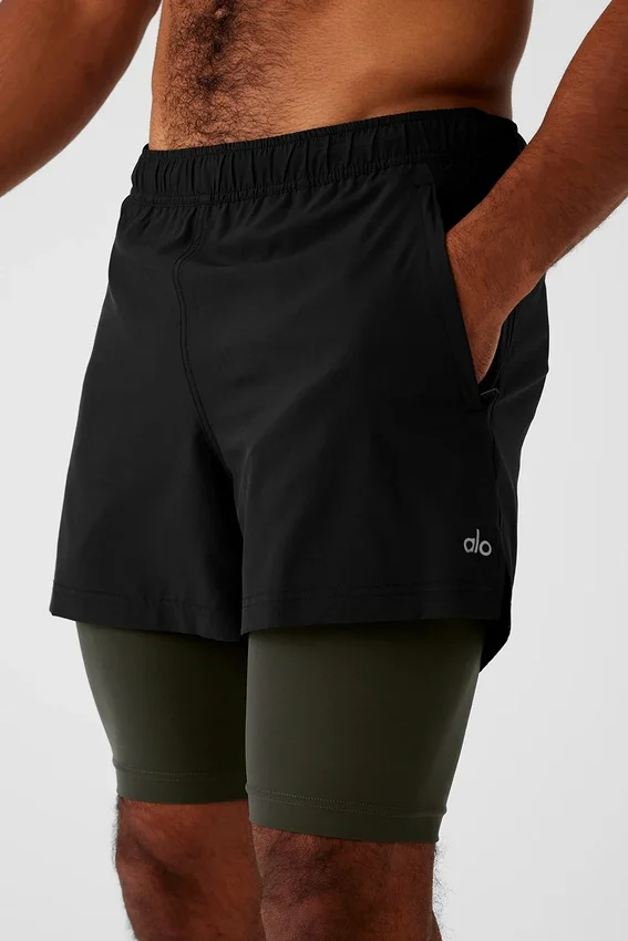 5" Revival 2-in-1 Short - Black/Stealth Green