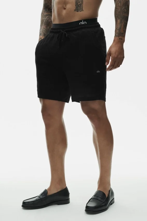 7" Linen Jersey Coastal Short - Black