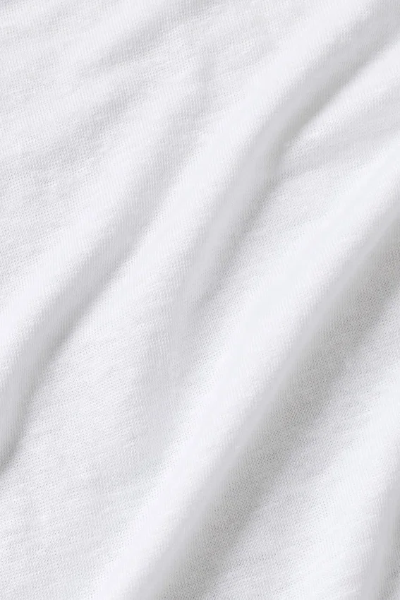 Linen Jersey Coastal Short Sleeve Polo - White