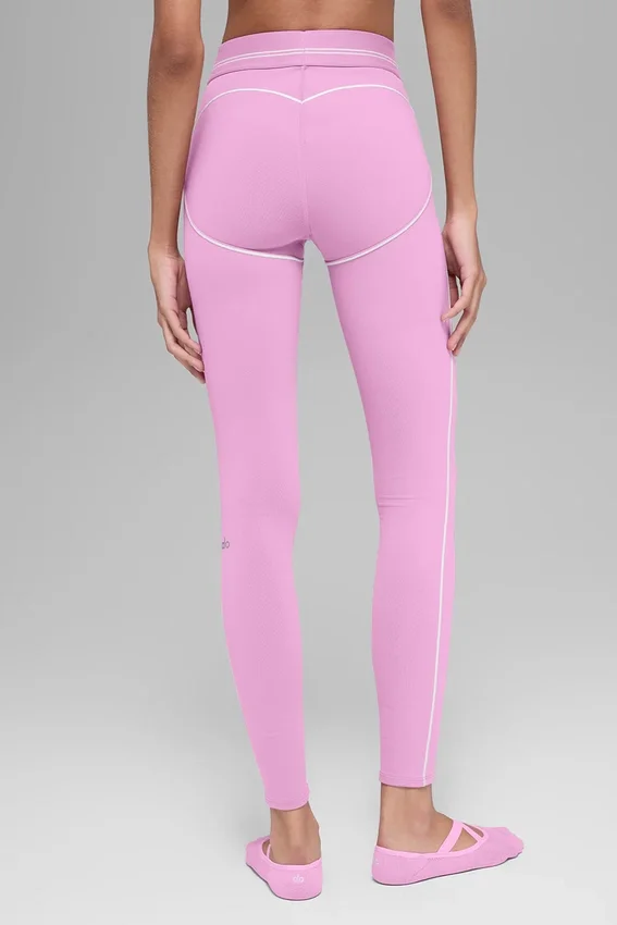 Airbrush High-Waist 7/8 Heart Throb Legging - Candy Heart Pink/White