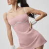 Airbrush Streamlined Dress - Vintage Pink/White