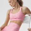 Airlift Gingham Sleek Bra Tank - Paradise Pink Gingham