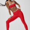 Airlift High Waist Charger 7/8 Legging - Bright Red/White