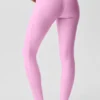 Airlift High-Waist Love Language Stirrup Legging - Candy Heart Pink