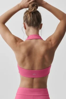 Alo Softsculpt Feel the Heat Halter Bra – Paradise Pink