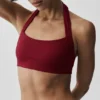 Alo Softsculpt Feel the Heat Halter Bra - Summer Romance Red