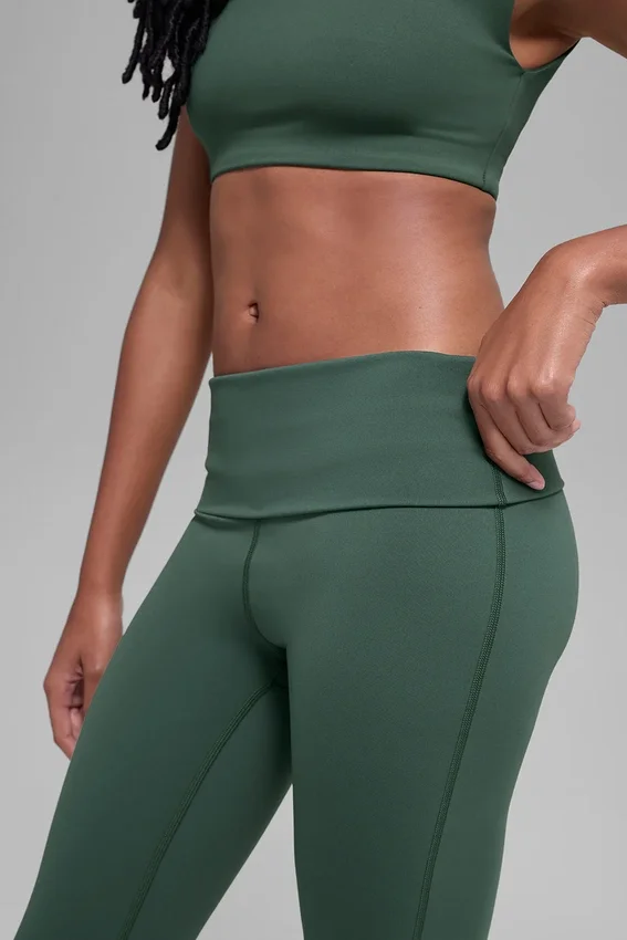 Alo Softsculpt Foldover Flare Legging - Clover Green