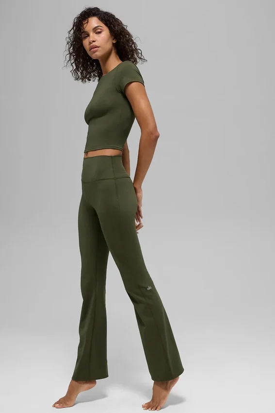 Alo Softsculpt High-Waist Bootcut Legging - Green Olive