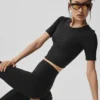 Alo Softsculpt Precision Half Sleeve Tee - Black