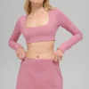 Alo Softsculpt Precision Long Sleeve Bra - Pink Wild Rose