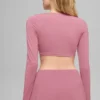 Alo Softsculpt Precision Long Sleeve Bra - Pink Wild Rose