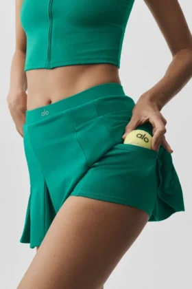 Alo Softsculpt Topspin Tennis Skirt – Emerald Isle