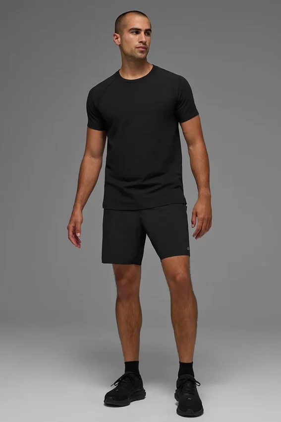 Alo Vapor Crewneck Short Sleeve - Black