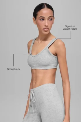 Alosoft Center Stage Bra – Athletic Heather Grey