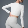 Alosoft Crop Finesse Long Sleeve - White