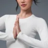 Alosoft Crop Finesse Long Sleeve - White
