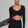 Alosoft Intuition Long Sleeve Bra - Black