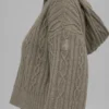 Cable Knit Winter Bliss Hoodie - Light Cocoa