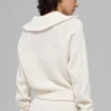 Cashmere Plush Waffle 1/4 Zip Pullover - Ivory
