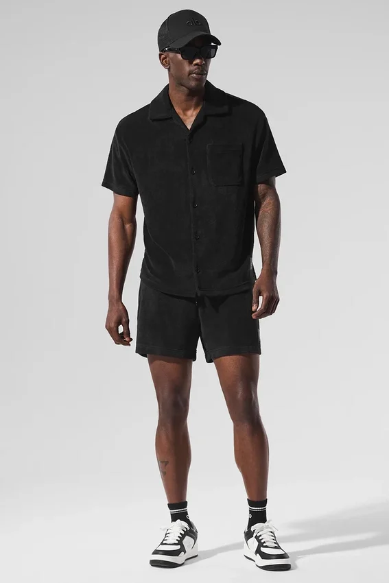 Coastal Terry Button up - Black