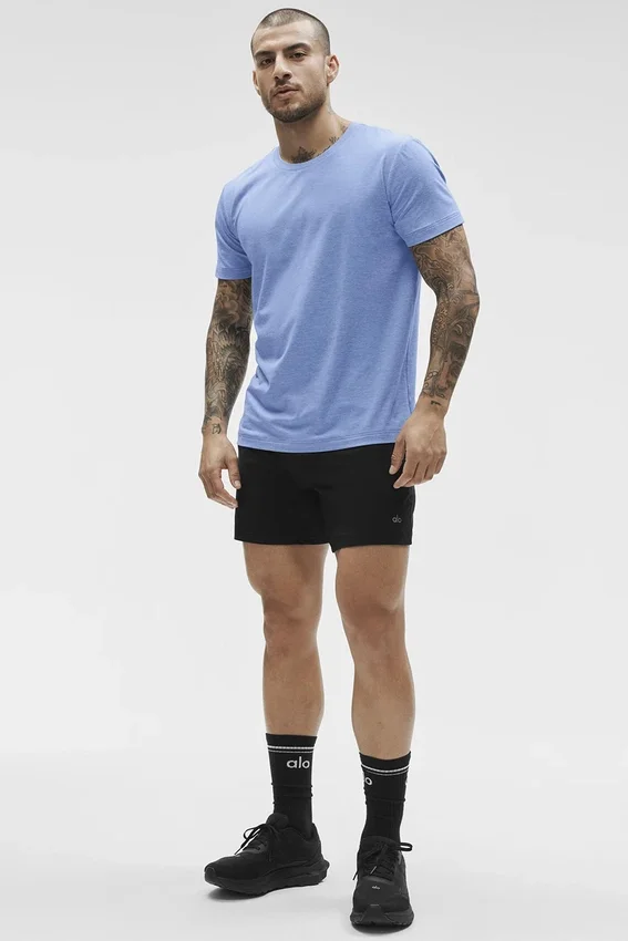 Conquer Reform Crewneck Short Sleeve - Provence Blue Heather