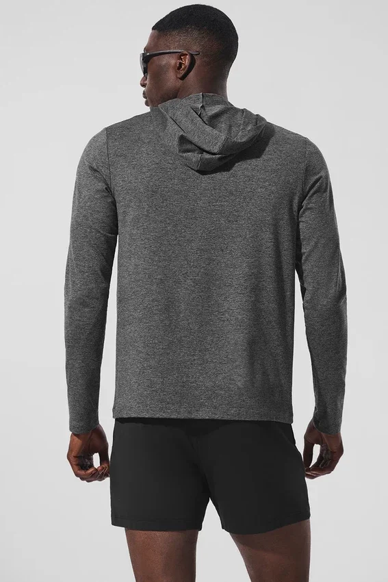 Conquer Reform Long Sleeve with Hood - Dark Heather Grey