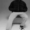 Corduroy Stage Puffer - Black