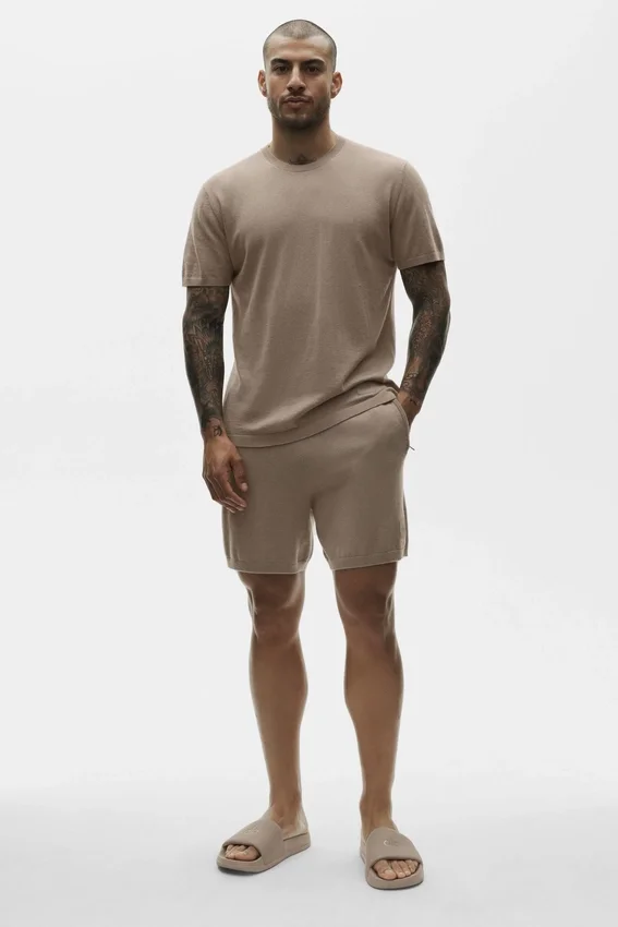 Cotton Cashmere Ever Soft Short Sleeve Crew - Gravel