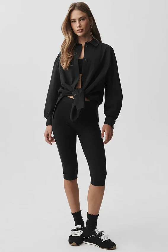 Cotton Real Deal Button up Long Sleeve - Black