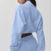 Cropped 1/4 Zip Alumni Pullover - Light Provence Blue