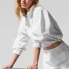 Cropped 1/4 Zip Alumni Pullover - White