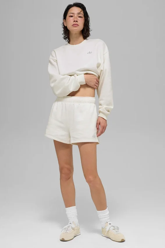 Cropped Accolade Crewneck - Ivory
