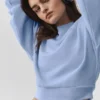 Cropped Accolade Crewneck - Light Provence Blue
