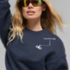 Cropped Accolade Crewneck - Navy