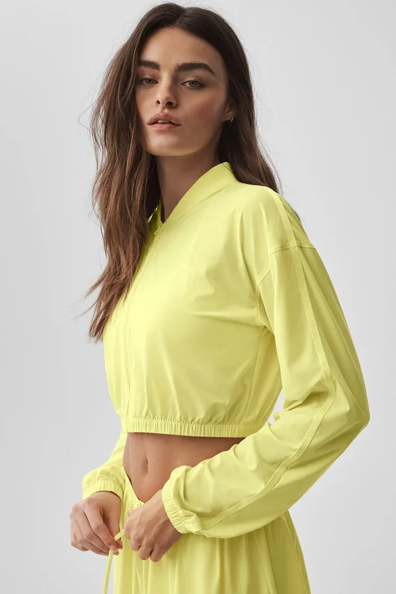 Cropped Breezy Full-Zip Cover up - Sunshine