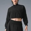 Cropped Doubles Only Full Zip Jacket - Black