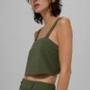 Cropped Dreamscape Tank - Green Olive