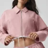 Cropped Fan Favorite Full Zip Jacket - Vintage Pink