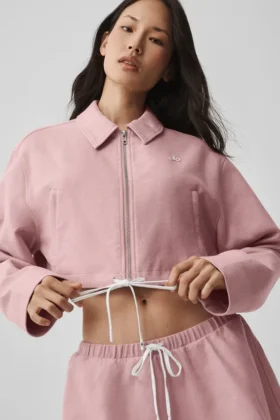 Cropped Fan Favorite Full Zip Jacket – Vintage Pink