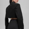 Cropped Main Character Jacket - Black