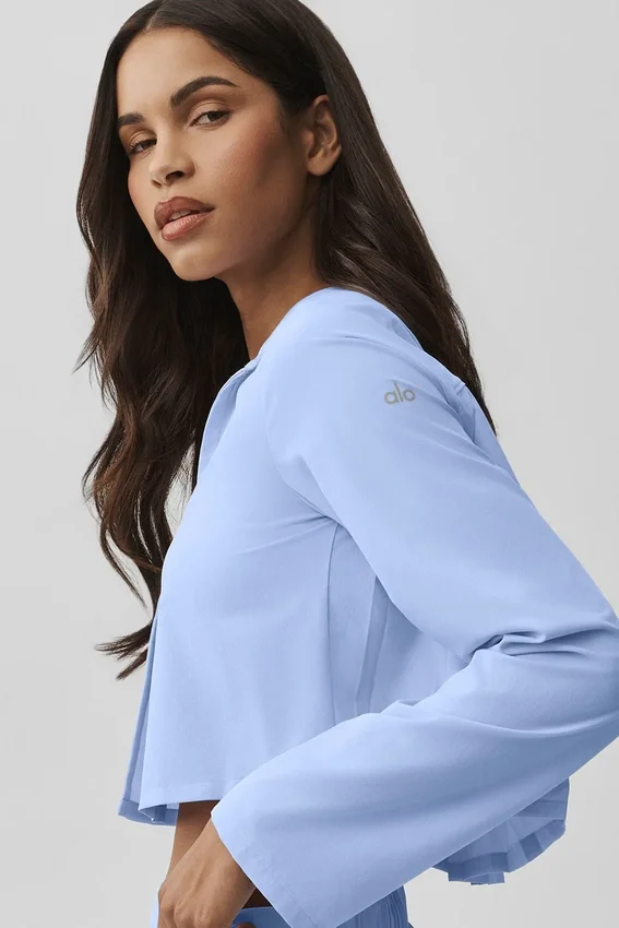 Cropped Unmatched Long Sleeve - Light Provence Blue