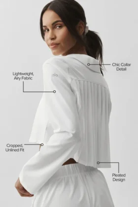 Cropped Unmatched Long Sleeve – White