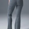 Denim Knit High-Waist Flare Pant - Steel Grey/Anthracite