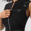 Denim Knit Sleeveless Full Zip Top - Black/Anthracite