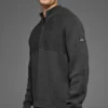 Domain Shift Rib Knit 1/4 Zip Sweater - Anthracite
