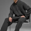 Domain Shift Rib Knit 1/4 Zip Sweater - Anthracite