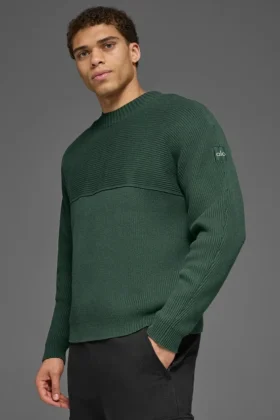 Domain Shift Rib Knit Sweater Crew – Clover Green