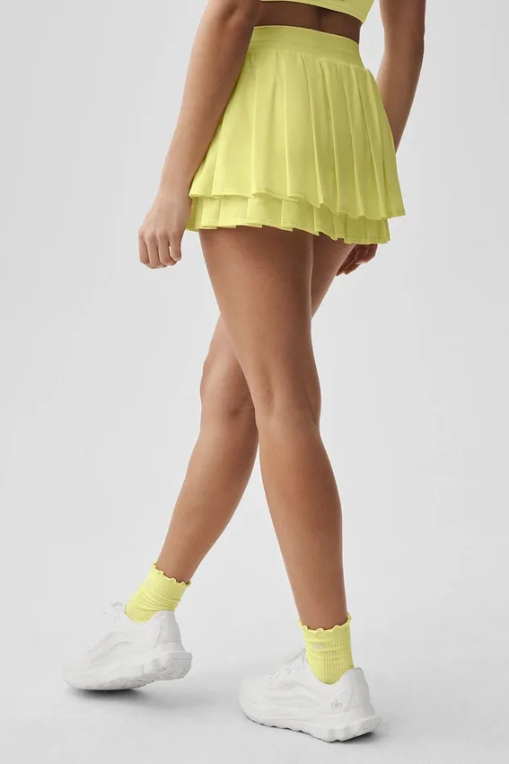 Double or Nothing Tennis Skirt - Sunshine