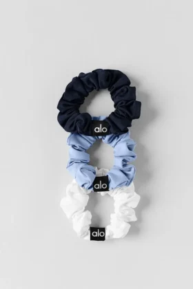 Fresh Mini Scrunchie 3-Pack – Light Provence Blue/Navy/White